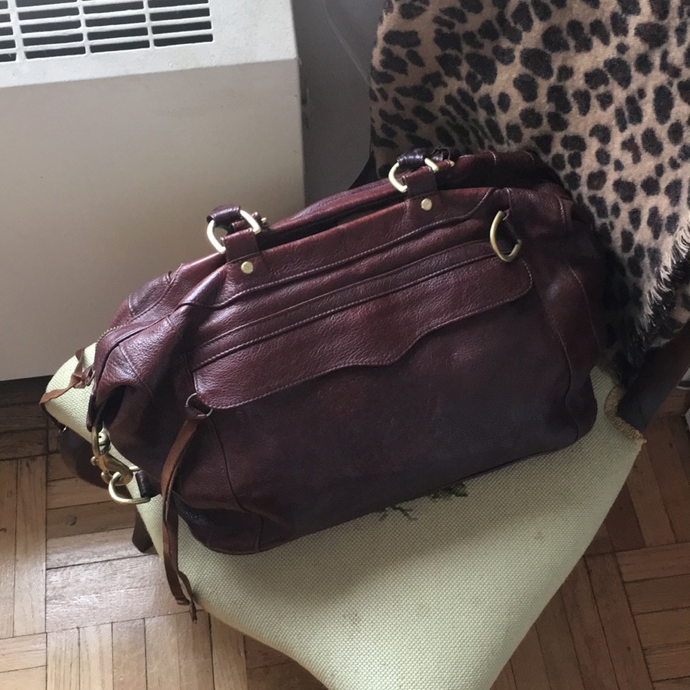 Elegant oxblood leather bag